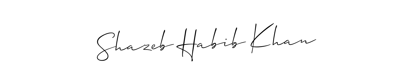 Also we have Shazeb Habib Khan name is the best signature style. Create professional handwritten signature collection using Allison_Script autograph style. Shazeb Habib Khan signature style 2 images and pictures png