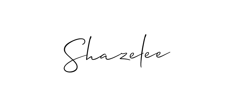 Design your own signature with our free online signature maker. With this signature software, you can create a handwritten (Allison_Script) signature for name Shazelee. Shazelee signature style 2 images and pictures png