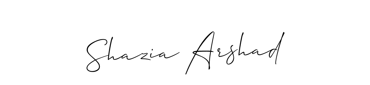 Allison_Script is a professional signature style that is perfect for those who want to add a touch of class to their signature. It is also a great choice for those who want to make their signature more unique. Get Shazia Arshad name to fancy signature for free. Shazia Arshad signature style 2 images and pictures png