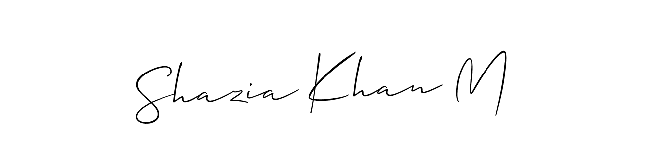 Also we have Shazia Khan M name is the best signature style. Create professional handwritten signature collection using Allison_Script autograph style. Shazia Khan M signature style 2 images and pictures png