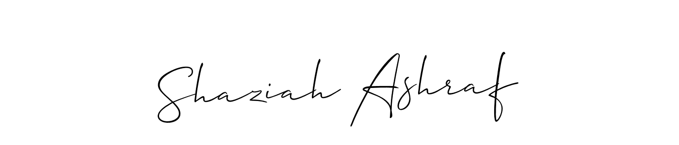 Allison_Script is a professional signature style that is perfect for those who want to add a touch of class to their signature. It is also a great choice for those who want to make their signature more unique. Get Shaziah Ashraf name to fancy signature for free. Shaziah Ashraf signature style 2 images and pictures png