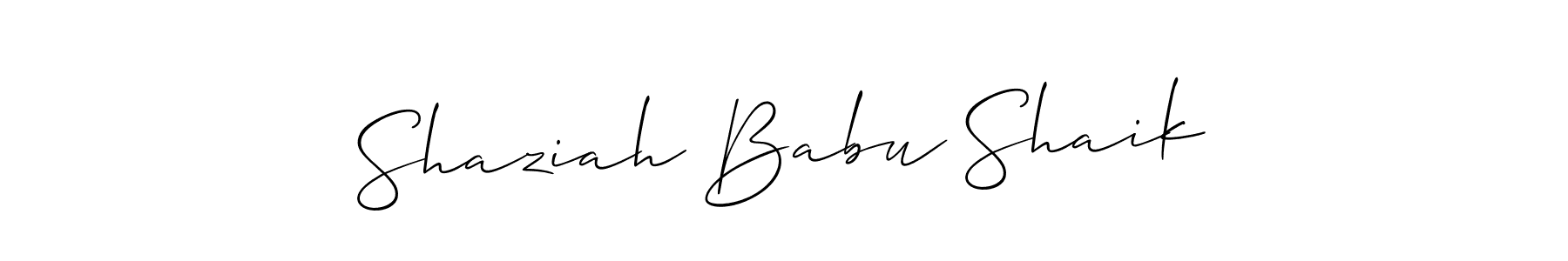 Design your own signature with our free online signature maker. With this signature software, you can create a handwritten (Allison_Script) signature for name Shaziah Babu Shaik. Shaziah Babu Shaik signature style 2 images and pictures png