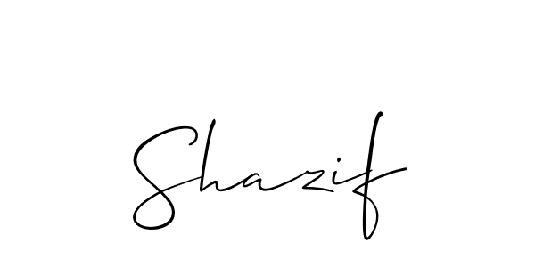 Create a beautiful signature design for name Shazif. With this signature (Allison_Script) fonts, you can make a handwritten signature for free. Shazif signature style 2 images and pictures png