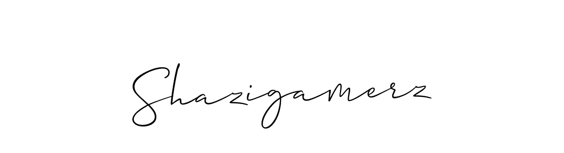 How to make Shazigamerz signature? Allison_Script is a professional autograph style. Create handwritten signature for Shazigamerz name. Shazigamerz signature style 2 images and pictures png