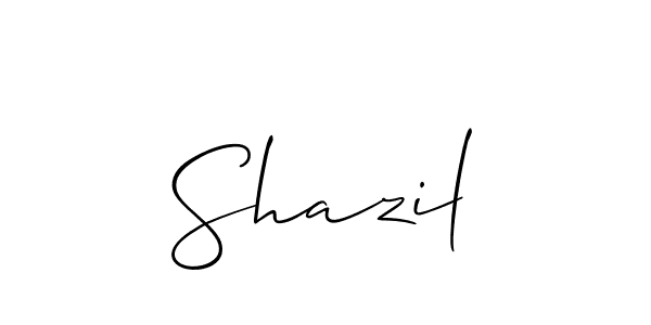 Create a beautiful signature design for name Shazil. With this signature (Allison_Script) fonts, you can make a handwritten signature for free. Shazil signature style 2 images and pictures png