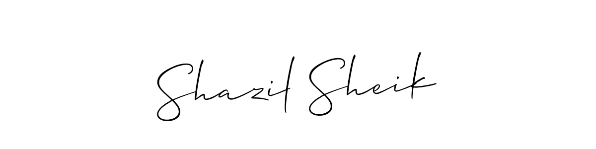 Allison_Script is a professional signature style that is perfect for those who want to add a touch of class to their signature. It is also a great choice for those who want to make their signature more unique. Get Shazil Sheik name to fancy signature for free. Shazil Sheik signature style 2 images and pictures png