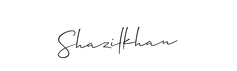 Allison_Script is a professional signature style that is perfect for those who want to add a touch of class to their signature. It is also a great choice for those who want to make their signature more unique. Get Shazilkhan name to fancy signature for free. Shazilkhan signature style 2 images and pictures png