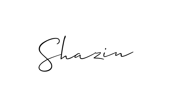 The best way (Allison_Script) to make a short signature is to pick only two or three words in your name. The name Shazin include a total of six letters. For converting this name. Shazin signature style 2 images and pictures png