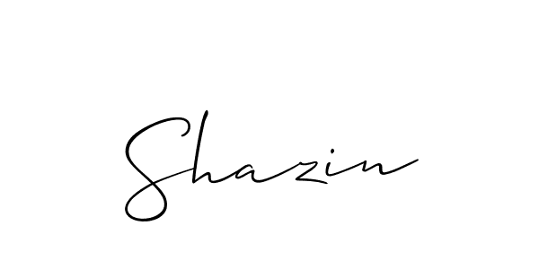 The best way (Allison_Script) to make a short signature is to pick only two or three words in your name. The name Shazin include a total of six letters. For converting this name. Shazin signature style 2 images and pictures png