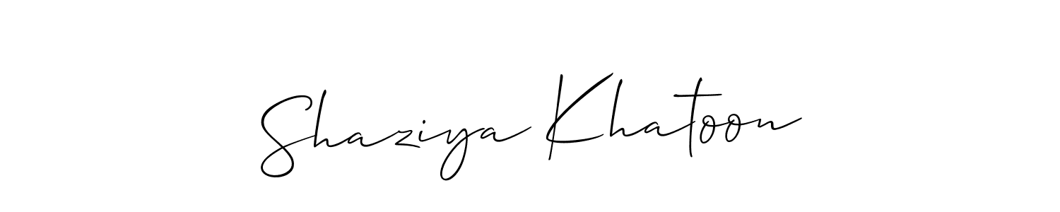 How to make Shaziya Khatoon signature? Allison_Script is a professional autograph style. Create handwritten signature for Shaziya Khatoon name. Shaziya Khatoon signature style 2 images and pictures png