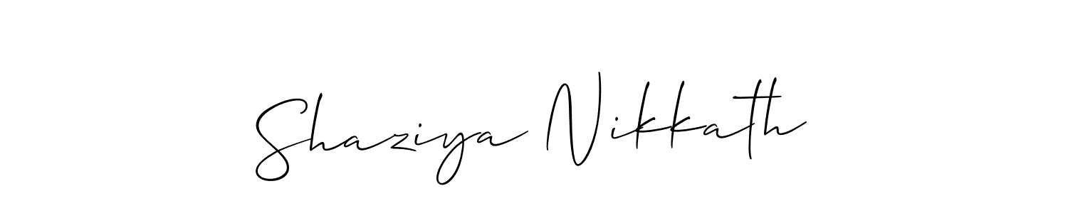 Also You can easily find your signature by using the search form. We will create Shaziya Nikkath name handwritten signature images for you free of cost using Allison_Script sign style. Shaziya Nikkath signature style 2 images and pictures png