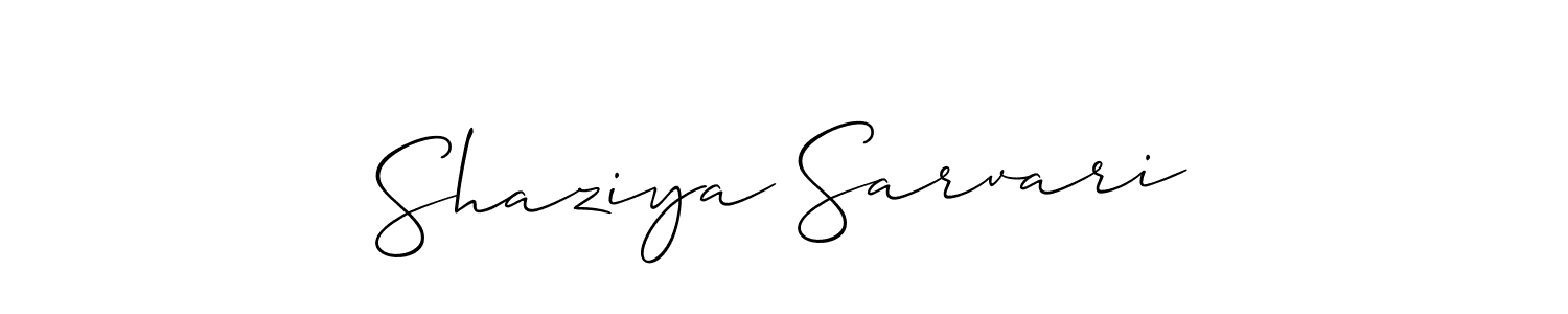 Make a short Shaziya Sarvari signature style. Manage your documents anywhere anytime using Allison_Script. Create and add eSignatures, submit forms, share and send files easily. Shaziya Sarvari signature style 2 images and pictures png