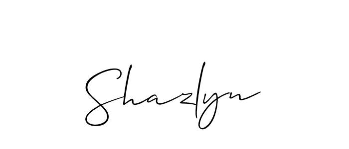 Create a beautiful signature design for name Shazlyn. With this signature (Allison_Script) fonts, you can make a handwritten signature for free. Shazlyn signature style 2 images and pictures png