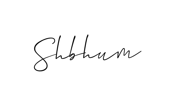 Use a signature maker to create a handwritten signature online. With this signature software, you can design (Allison_Script) your own signature for name Shbhum. Shbhum signature style 2 images and pictures png