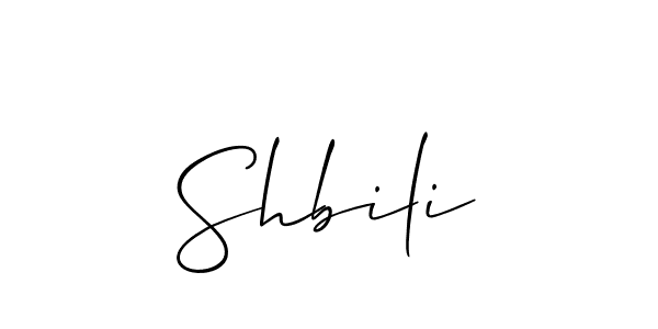 Create a beautiful signature design for name Shbili. With this signature (Allison_Script) fonts, you can make a handwritten signature for free. Shbili signature style 2 images and pictures png