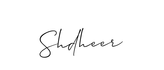 Make a beautiful signature design for name Shdheer. With this signature (Allison_Script) style, you can create a handwritten signature for free. Shdheer signature style 2 images and pictures png