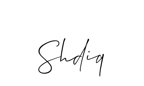 Design your own signature with our free online signature maker. With this signature software, you can create a handwritten (Allison_Script) signature for name Shdiq. Shdiq signature style 2 images and pictures png