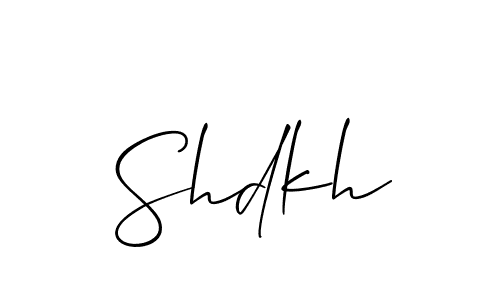 Design your own signature with our free online signature maker. With this signature software, you can create a handwritten (Allison_Script) signature for name Shdkh. Shdkh signature style 2 images and pictures png