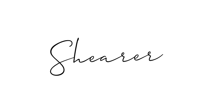The best way (Allison_Script) to make a short signature is to pick only two or three words in your name. The name Shearer include a total of six letters. For converting this name. Shearer signature style 2 images and pictures png