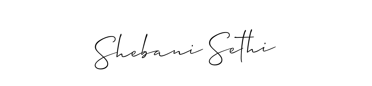 Also You can easily find your signature by using the search form. We will create Shebani Sethi name handwritten signature images for you free of cost using Allison_Script sign style. Shebani Sethi signature style 2 images and pictures png