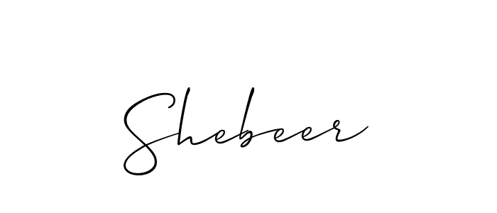 How to make Shebeer name signature. Use Allison_Script style for creating short signs online. This is the latest handwritten sign. Shebeer signature style 2 images and pictures png