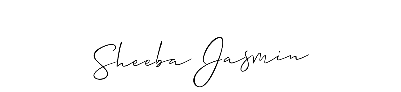 Design your own signature with our free online signature maker. With this signature software, you can create a handwritten (Allison_Script) signature for name Sheeba Jasmin. Sheeba Jasmin signature style 2 images and pictures png