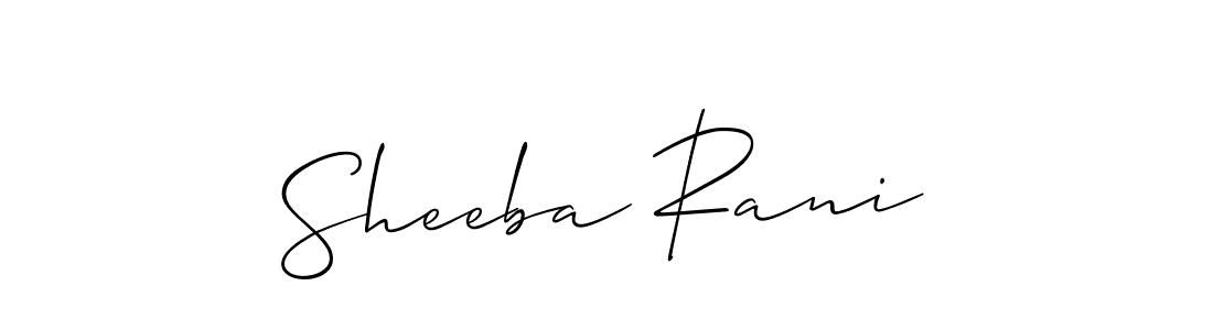 How to make Sheeba Rani name signature. Use Allison_Script style for creating short signs online. This is the latest handwritten sign. Sheeba Rani signature style 2 images and pictures png