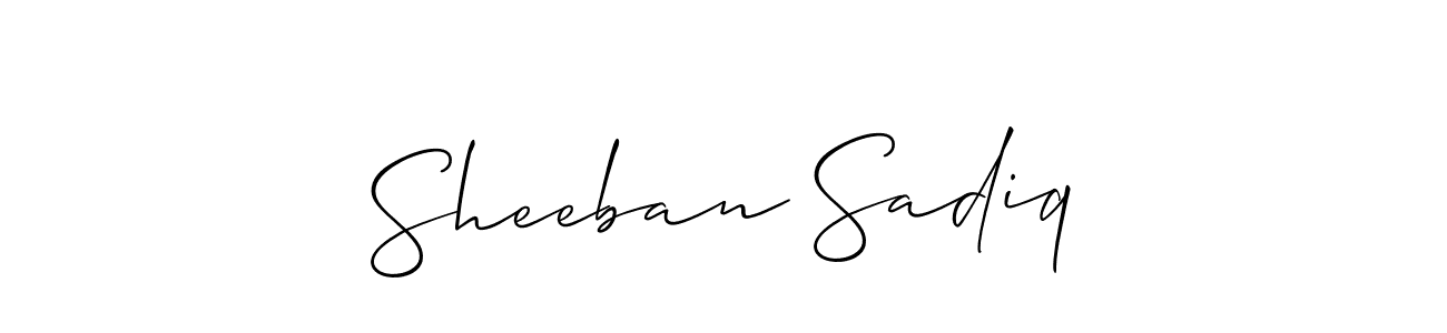 Also we have Sheeban Sadiq name is the best signature style. Create professional handwritten signature collection using Allison_Script autograph style. Sheeban Sadiq signature style 2 images and pictures png