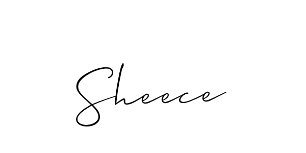 How to make Sheece signature? Allison_Script is a professional autograph style. Create handwritten signature for Sheece name. Sheece signature style 2 images and pictures png