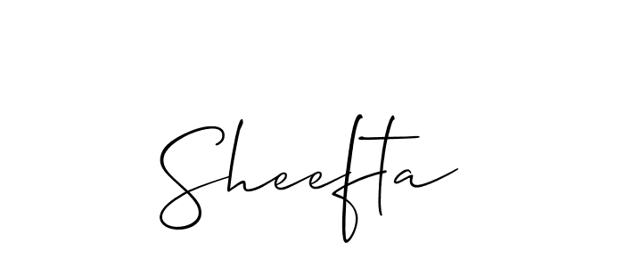 Design your own signature with our free online signature maker. With this signature software, you can create a handwritten (Allison_Script) signature for name Sheefta. Sheefta signature style 2 images and pictures png