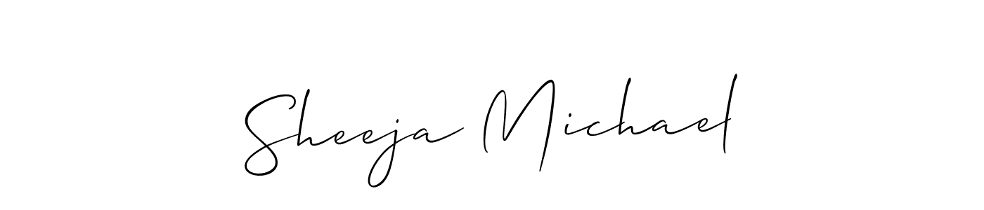 Create a beautiful signature design for name Sheeja Michael. With this signature (Allison_Script) fonts, you can make a handwritten signature for free. Sheeja Michael signature style 2 images and pictures png