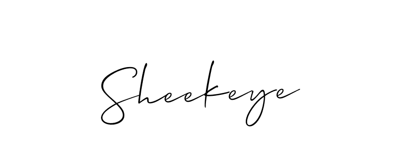 Make a beautiful signature design for name Sheekeye. With this signature (Allison_Script) style, you can create a handwritten signature for free. Sheekeye signature style 2 images and pictures png