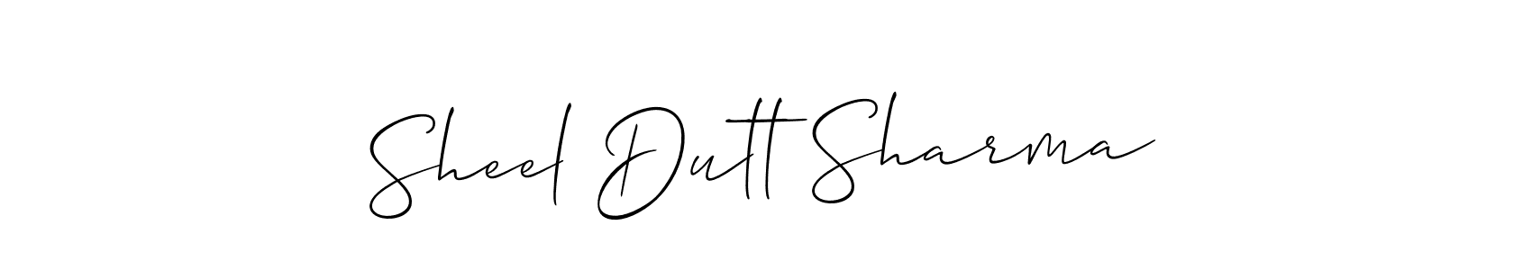 if you are searching for the best signature style for your name Sheel Dutt Sharma. so please give up your signature search. here we have designed multiple signature styles  using Allison_Script. Sheel Dutt Sharma signature style 2 images and pictures png