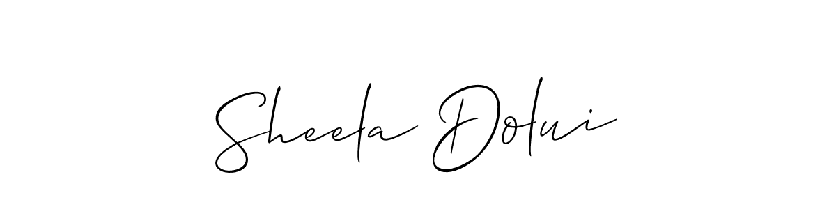 Also You can easily find your signature by using the search form. We will create Sheela Dolui name handwritten signature images for you free of cost using Allison_Script sign style. Sheela Dolui signature style 2 images and pictures png