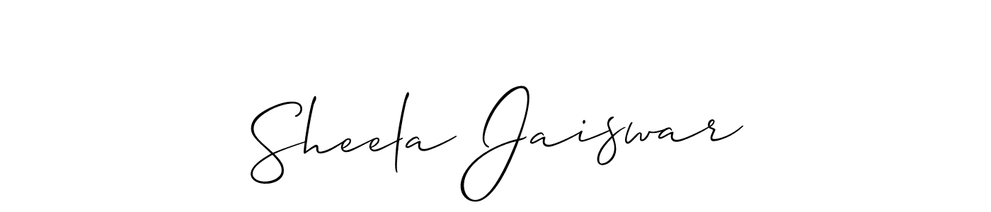 Also we have Sheela Jaiswar name is the best signature style. Create professional handwritten signature collection using Allison_Script autograph style. Sheela Jaiswar signature style 2 images and pictures png