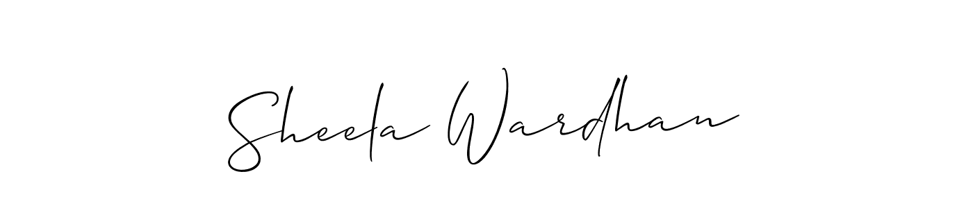 Make a beautiful signature design for name Sheela Wardhan. With this signature (Allison_Script) style, you can create a handwritten signature for free. Sheela Wardhan signature style 2 images and pictures png