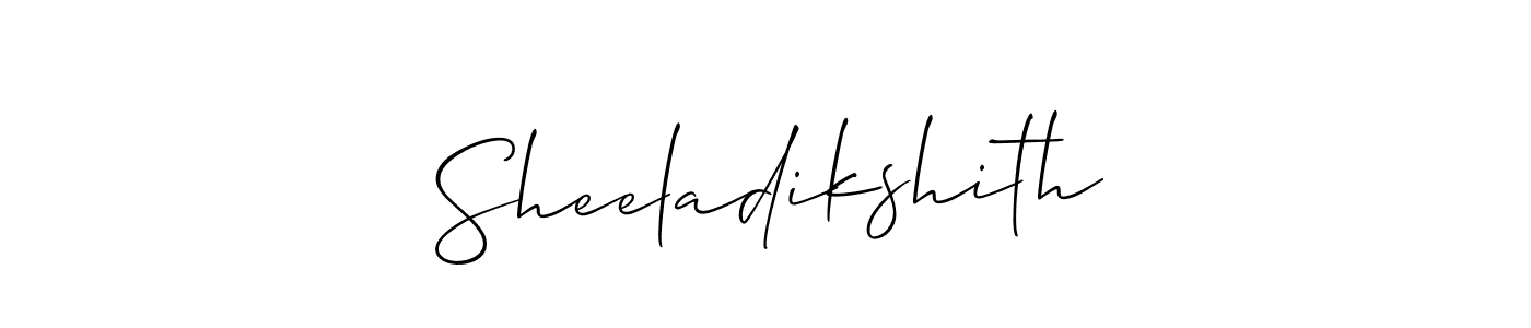 Use a signature maker to create a handwritten signature online. With this signature software, you can design (Allison_Script) your own signature for name Sheeladikshith. Sheeladikshith signature style 2 images and pictures png
