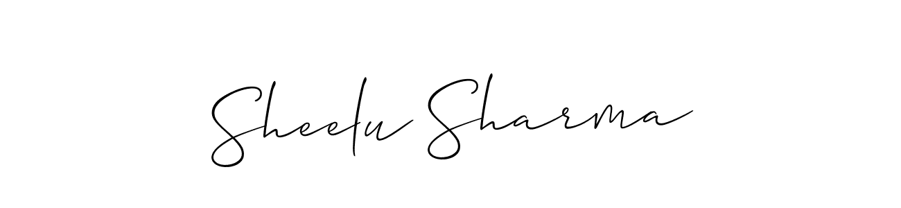 The best way (Allison_Script) to make a short signature is to pick only two or three words in your name. The name Sheelu Sharma include a total of six letters. For converting this name. Sheelu Sharma signature style 2 images and pictures png