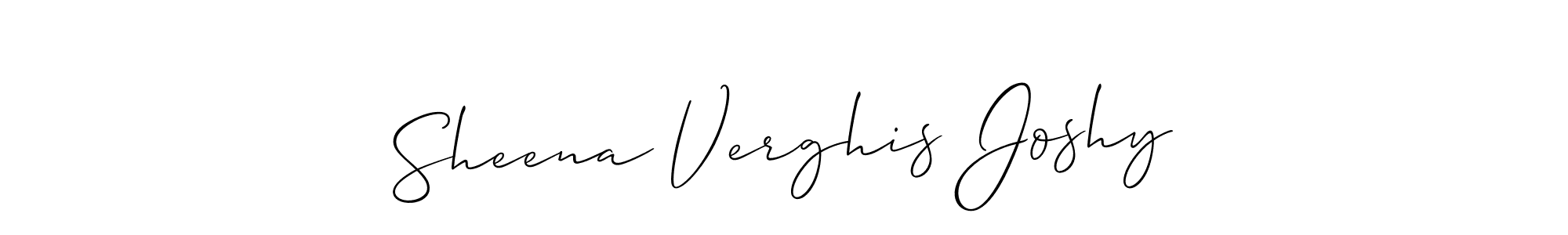 if you are searching for the best signature style for your name Sheena Verghis Joshy. so please give up your signature search. here we have designed multiple signature styles  using Allison_Script. Sheena Verghis Joshy signature style 2 images and pictures png