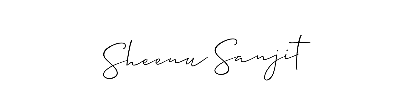 Make a short Sheenu Sanjit signature style. Manage your documents anywhere anytime using Allison_Script. Create and add eSignatures, submit forms, share and send files easily. Sheenu Sanjit signature style 2 images and pictures png