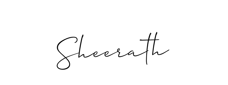 Design your own signature with our free online signature maker. With this signature software, you can create a handwritten (Allison_Script) signature for name Sheerath. Sheerath signature style 2 images and pictures png