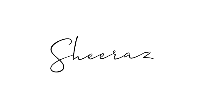 Make a beautiful signature design for name Sheeraz. With this signature (Allison_Script) style, you can create a handwritten signature for free. Sheeraz signature style 2 images and pictures png