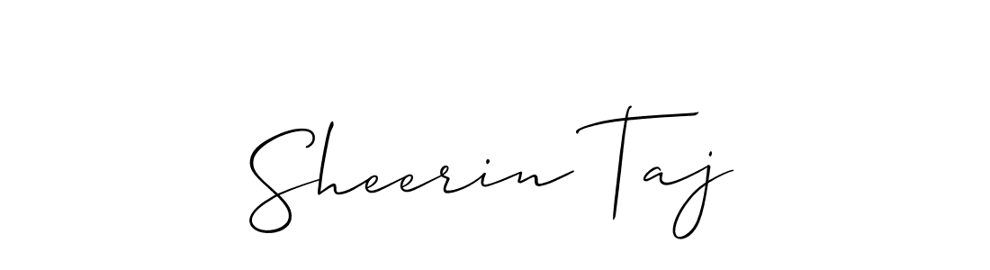 Use a signature maker to create a handwritten signature online. With this signature software, you can design (Allison_Script) your own signature for name Sheerin Taj. Sheerin Taj signature style 2 images and pictures png
