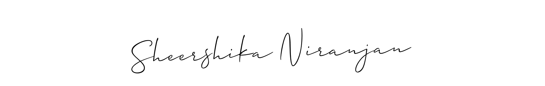 if you are searching for the best signature style for your name Sheershika Niranjan. so please give up your signature search. here we have designed multiple signature styles  using Allison_Script. Sheershika Niranjan signature style 2 images and pictures png