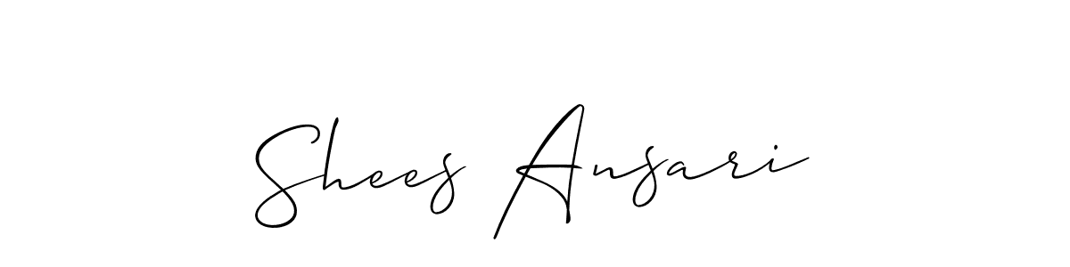 Create a beautiful signature design for name Shees Ansari. With this signature (Allison_Script) fonts, you can make a handwritten signature for free. Shees Ansari signature style 2 images and pictures png