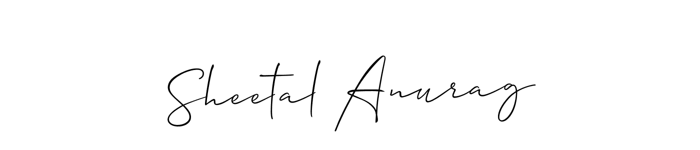 How to make Sheetal Anurag name signature. Use Allison_Script style for creating short signs online. This is the latest handwritten sign. Sheetal Anurag signature style 2 images and pictures png