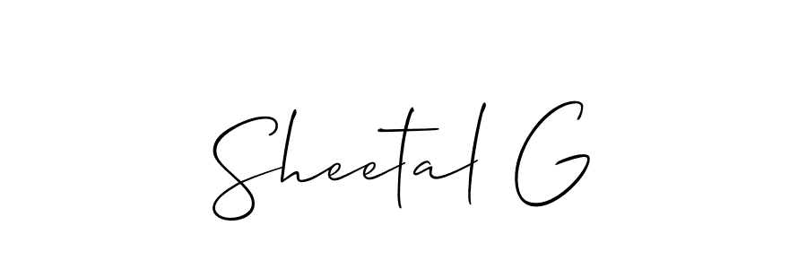 Use a signature maker to create a handwritten signature online. With this signature software, you can design (Allison_Script) your own signature for name Sheetal G. Sheetal G signature style 2 images and pictures png