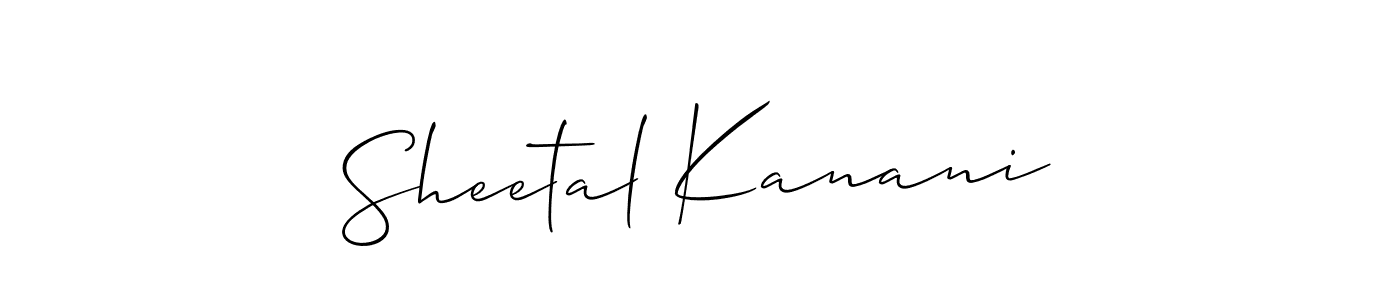 Similarly Allison_Script is the best handwritten signature design. Signature creator online .You can use it as an online autograph creator for name Sheetal Kanani. Sheetal Kanani signature style 2 images and pictures png