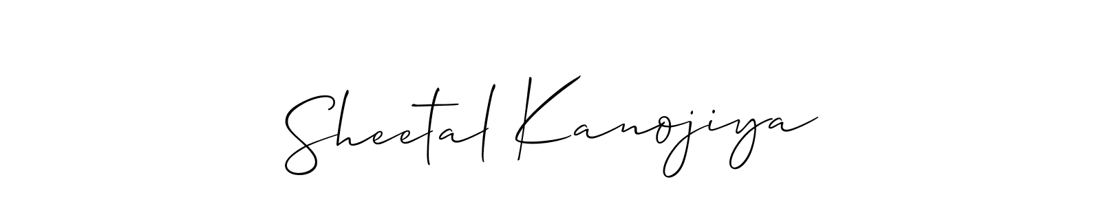 Also we have Sheetal Kanojiya name is the best signature style. Create professional handwritten signature collection using Allison_Script autograph style. Sheetal Kanojiya signature style 2 images and pictures png