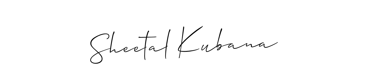 Make a beautiful signature design for name Sheetal Kubana. With this signature (Allison_Script) style, you can create a handwritten signature for free. Sheetal Kubana signature style 2 images and pictures png